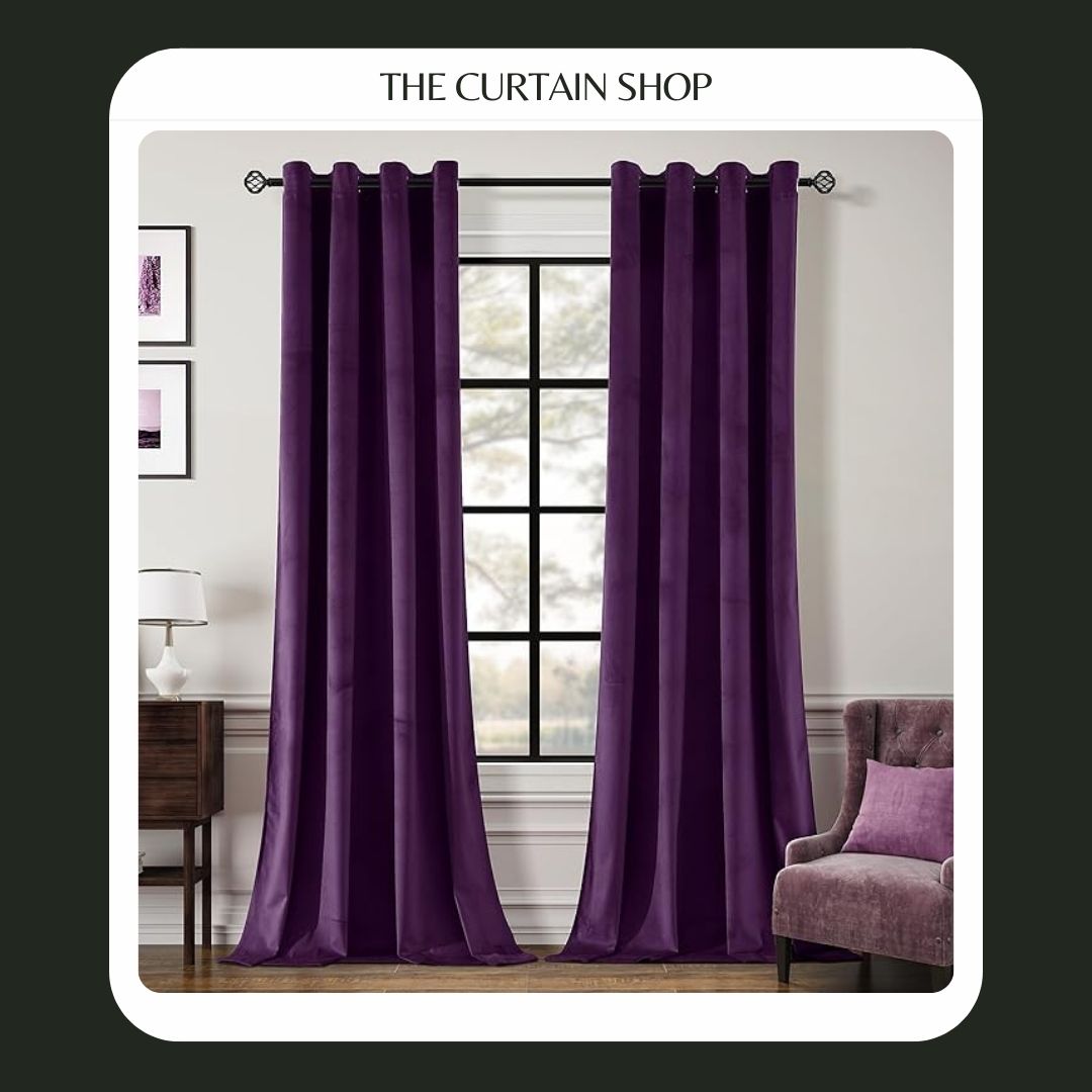 Purple Curtains, Purple velvet Curtains, Velvet Curtains, Curtains,