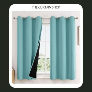 Blackout curtains, curtains, 100 % blackout curtains, full blackout curtains, blackout curtains aqua color, aqua color curtains,