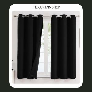 Black Blackout curtains, curtains, 100 % blackout curtains, full blackout curtains, blackout curtains black color, black color curtains,